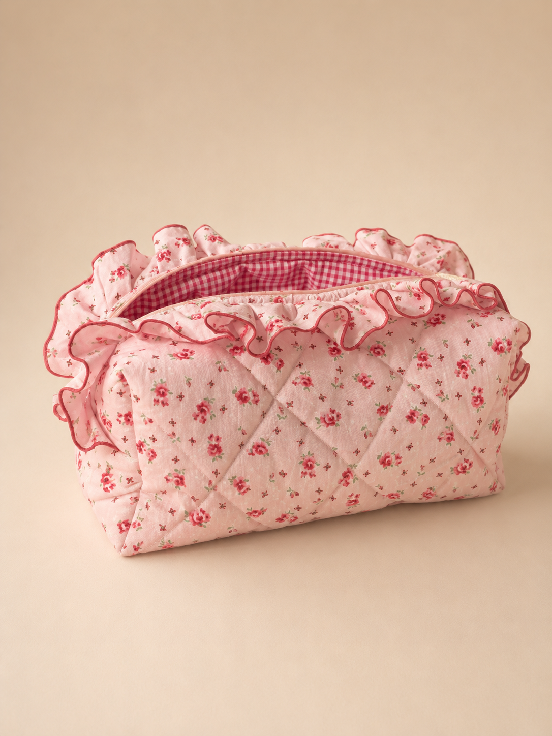 Pink Ruffle Makeup Pouch